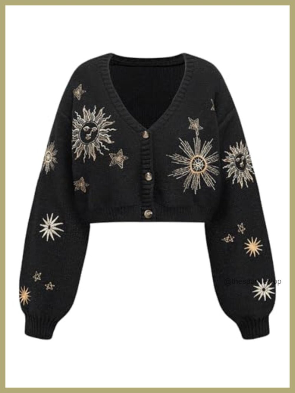 Cropped Cardigan Sweater V-Neck Button Down Lightweight